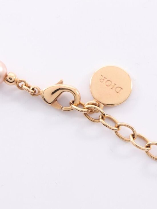 Dior Necklace CD Logo Gold Pink - Picture 4 of 7